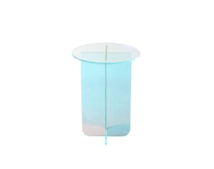 Fomo Small End Table in Iridescent Glass