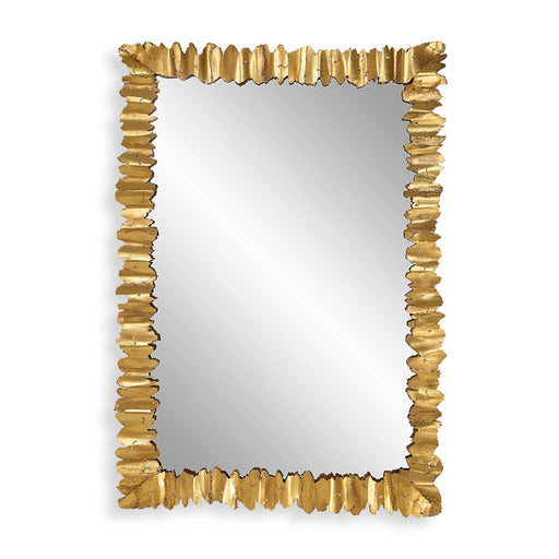 Gold Lev accent mirror by Uttermost featuring a sleek, circular design with a reflective glass surface.