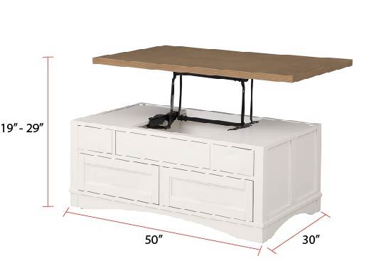 Americana Modern - Cocktail Table With Lift Top - Cotton - R&R Furniture Gallery (Fountain Valley, CA)