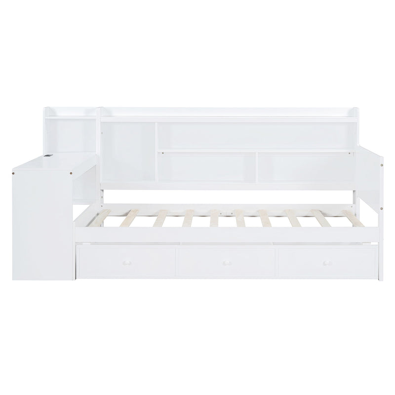 Daybed With 3 Drawers USB Ports And Desk - R&R Furniture Gallery (Fountain Valley, CA)