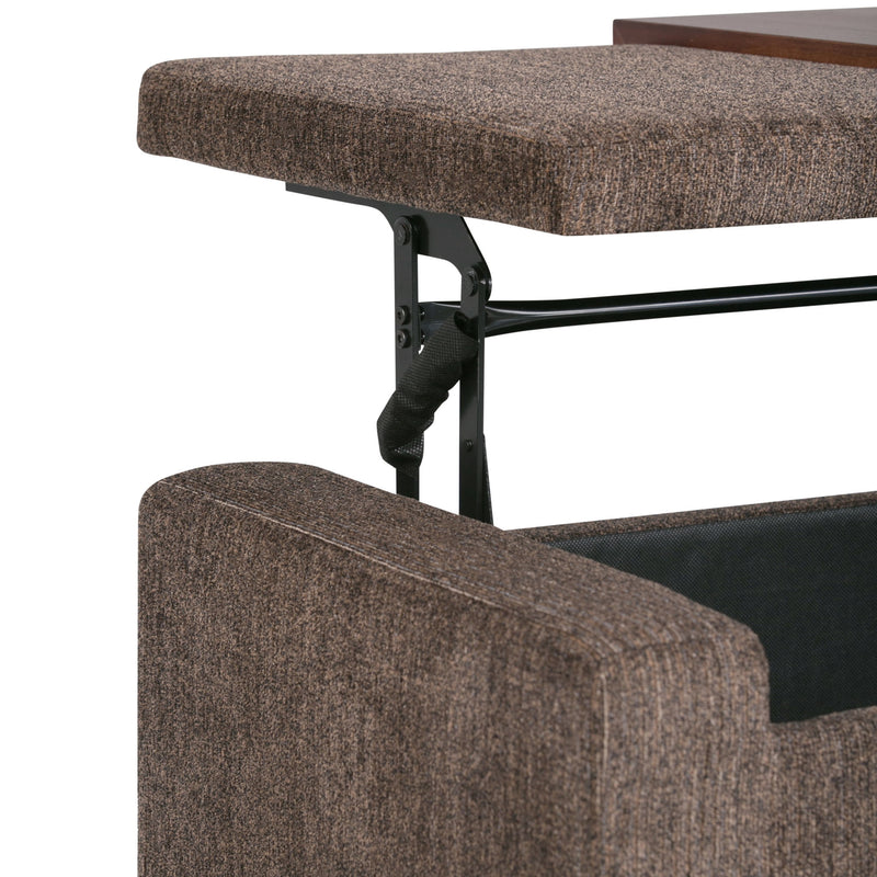 Bretton - Lift Top Storage Ottoman - Deep Umber Brown - R&R Furniture Gallery (Fountain Valley, CA)