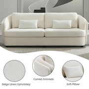 Mariko - Sofa With 2 Pillows - Beige Linen - R&R Furniture Gallery (Fountain Valley, CA)