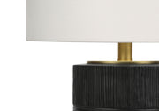 Table Lamp, Lighting, Resin, Contemporary - Black / Cream - R&R Furniture Gallery (Fountain Valley, CA)