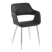 Set of two Lumi Source Margarite contemporary dining chairs with sleek design and wooden legs, shown from a side view.
