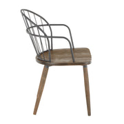 Lumi Source Riley farmhouse office chair set with wooden legs and cushioned seats, ideal for home or office workspace.