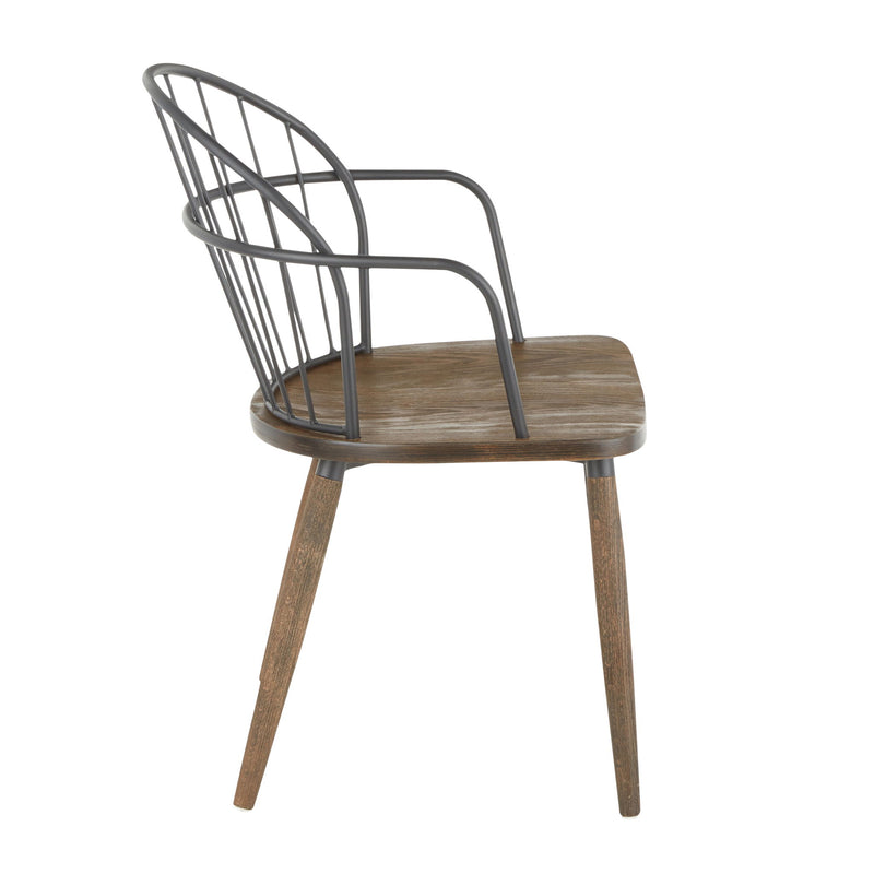 Lumi Source Riley farmhouse office chair set with wooden legs and cushioned seats, ideal for home or office workspace.