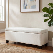 Noble House upholstered storage ottoman bench with cushioned top and interior storage, ideal for living room or bedroom decor.
