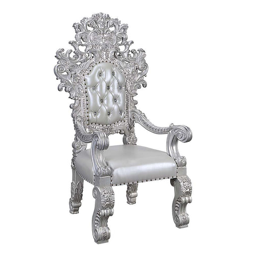 Valkyrie - Arm Chair (Set of 2) - Synthetic Leather & Antique Platinum - R&R Furniture Gallery (Fountain Valley, CA)