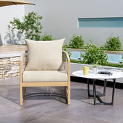 Modern Curved Aluminum Lounge Chair With Stylish Rope Weave Design And Cushioned Comfort For Outdoor - R&R Furniture Gallery (Fountain Valley, CA)