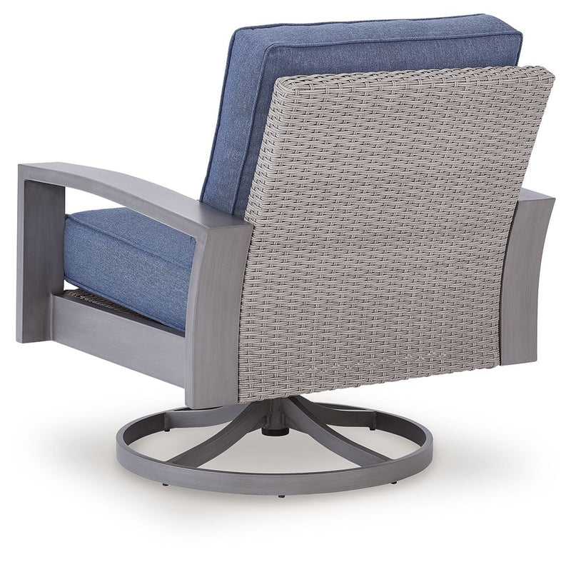 Half Moon Beach - Swivel Lounge With Cushion - Blue / Gray - R&R Furniture Gallery (Fountain Valley, CA)
