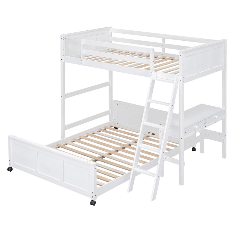 Full Over Full Bunk Bed With Desk - R&R Furniture Gallery (Fountain Valley, CA)