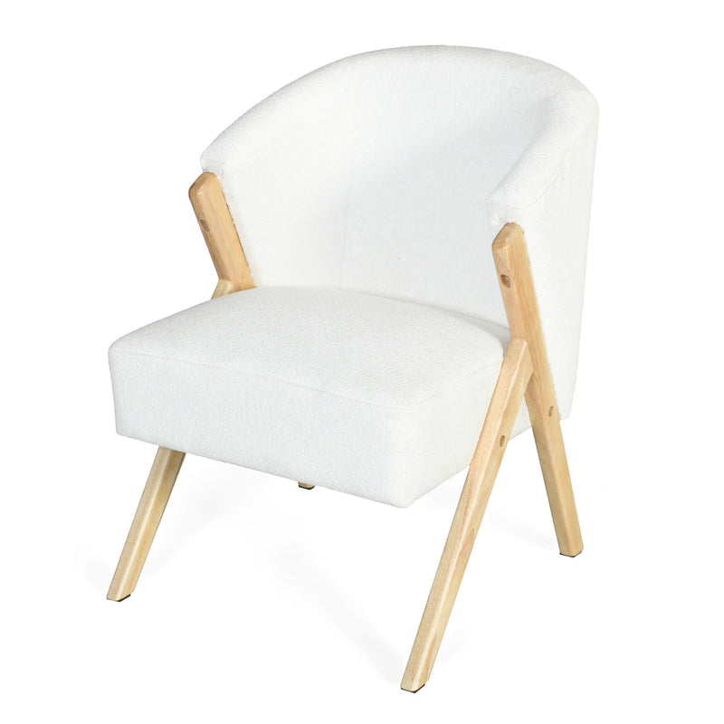 Modern Accent Chair With Polyester Upholstery And Minimalist Lounge Chair For Living Room, Bedroom, Or Office - White - R&R Furniture Gallery (Fountain Valley, CA)