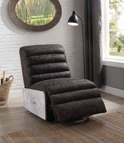Okzuil - Power Motion Recliner - Two Tone Gray Top Grain Leather & Aluminum - R&R Furniture Gallery (Fountain Valley, CA)