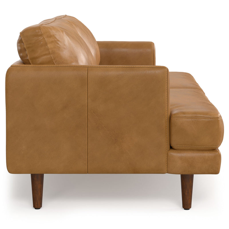 Livingston upholstered sofa by Simpli-Home, a plush stationary sofa with soft fabric and cushioned armrests, ideal for living rooms.