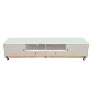 K99 83 Inch Low Profile Entertainment Cabinet in White Lacquer Finish w/ RGB Multi-Color Accent Light by Diamond Sofa