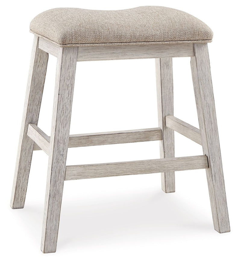 Skempton - Upholstered Stool (Set of 2) - White - R&R Furniture Gallery (Fountain Valley, CA)