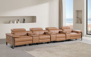 1246 - Modular Power Triple Reclining Triple Console Sofa With Power Reclining Headrests - R&R Furniture Gallery (Fountain Valley, CA)