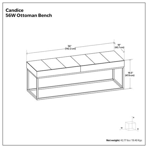 Candice - Ottoman Bench - Tan / Black - R&R Furniture Gallery (Fountain Valley, CA)