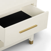 Dani - Faux Shagreen Nightstand With Drawer - Cream - R&R Furniture Gallery (Fountain Valley, CA)