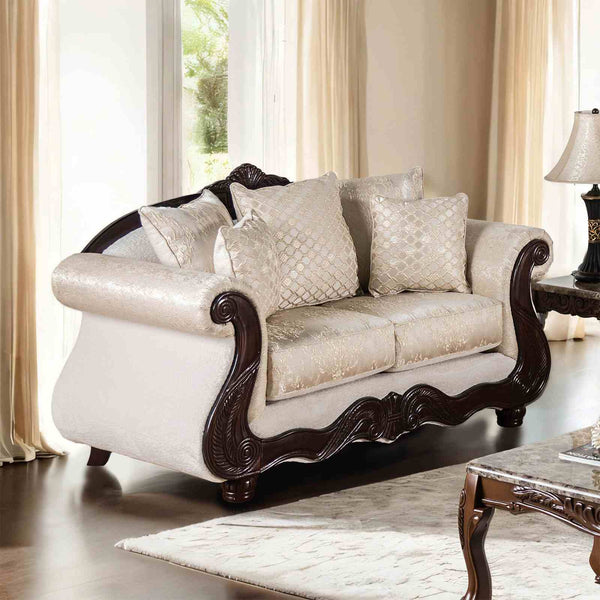 Huelva - Loveseat, Beige/Dark Cherry