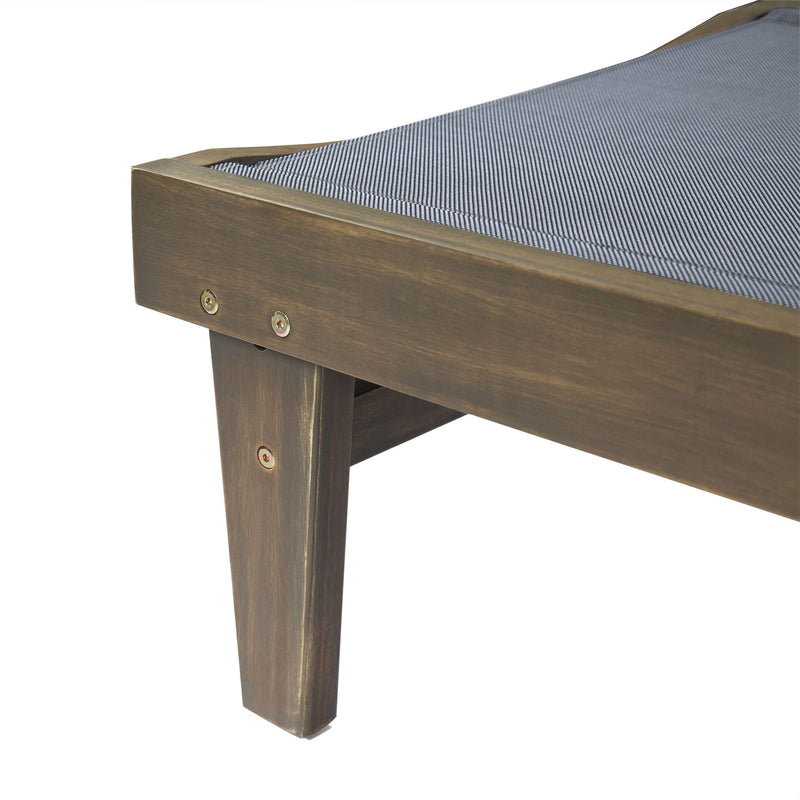 Summerland Chaise Lounge Dark Mesh Outdoor Seating - Dark Gray - R&R Furniture Gallery (Fountain Valley, CA)
