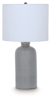 Wimlow - Ceramic Table Lamp - Gray Blue - R&R Furniture Gallery (Fountain Valley, CA)