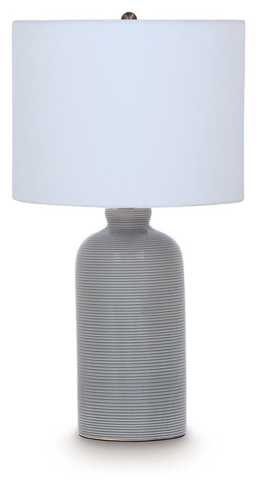Wimlow - Ceramic Table Lamp - Gray Blue - R&R Furniture Gallery (Fountain Valley, CA)