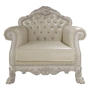 Dresden - Chair With 2 Pillows - Synthetic Leather & Bone White - R&R Furniture Gallery (Fountain Valley, CA)