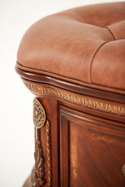 Cortina - Leather Bedside Bench - Honey Walnut - R&R Furniture Gallery (Fountain Valley, CA)