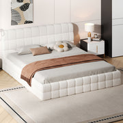 Dreamland upholstered platform bed with a padded headboard, showcasing a modern and comfortable bedroom furniture piece.