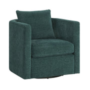 Sutton - Swivel Barrel Chair - Peacock - R&R Furniture Gallery (Fountain Valley, CA)