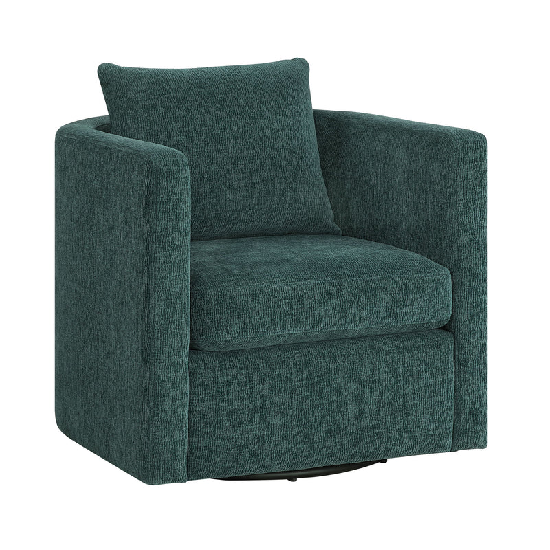 Sutton - Swivel Barrel Chair - Peacock - R&R Furniture Gallery (Fountain Valley, CA)