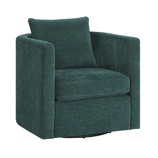 Sutton - Swivel Barrel Chair - Peacock - R&R Furniture Gallery (Fountain Valley, CA)