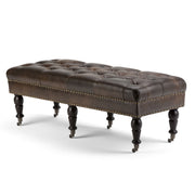 Henley - Tufted Ottoman Bench - Distressed Brown - R&R Furniture Gallery (Fountain Valley, CA)