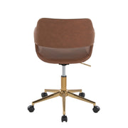 Lumi Source Margarite contemporary task desk chair with black seat, chrome base, and adjustable height for modern office use.