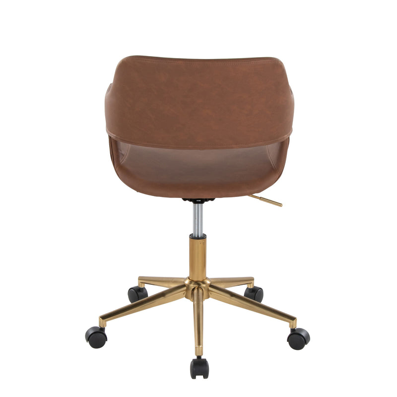 Lumi Source Margarite contemporary task desk chair with black seat, chrome base, and adjustable height for modern office use.