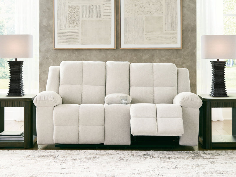 Orlen - Double Reclining Loveseat With Console - Winter - R&R Furniture Gallery (Fountain Valley, CA)
