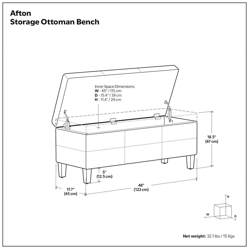 Afton - Large Storage Ottoman Bench - R&R Furniture Gallery (Fountain Valley, CA)
