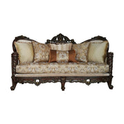 Devayne - Sofa With 6 Pillows (Same Lv01582) - Pattern Fabric & Dark Walnut - R&R Furniture Gallery (Fountain Valley, CA)