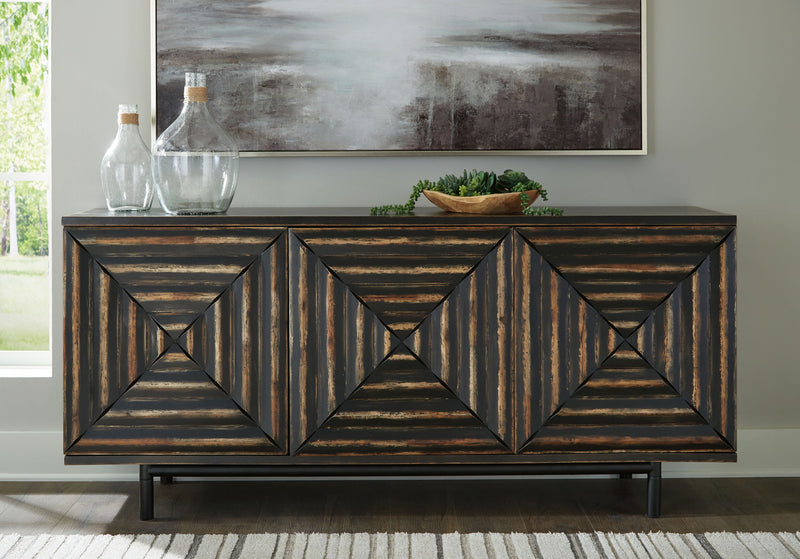 Fair Ridge - Accent Cabinet - Distressed Black - R&R Furniture Gallery (Fountain Valley, CA)