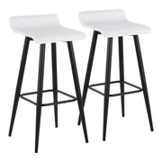 Set of two Lumi Source Ale contemporary fixed height bar stools with sleek modern design and wooden legs.