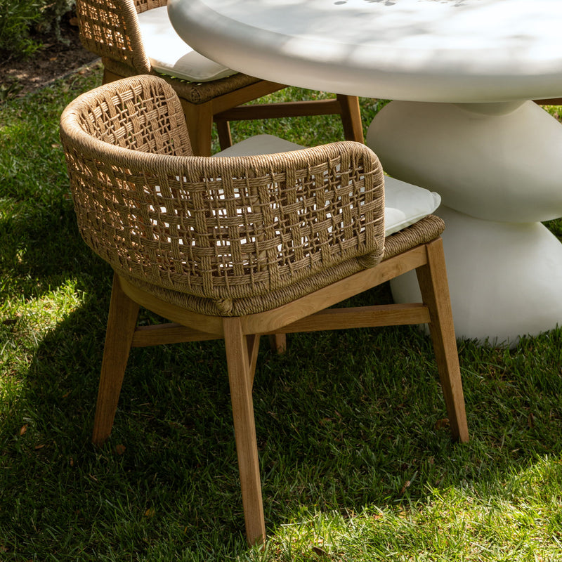 Keith - Outdoor Dining Chair (Set of 2) - Natural And Ivory
