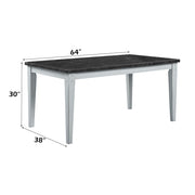 Lanton - Dining Table - Natural Marble & Antique White - R&R Furniture Gallery (Fountain Valley, CA)