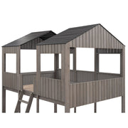 Bunk Bed With Roof, Window, Guardrail, Ladder - R&R Furniture Gallery (Fountain Valley, CA)