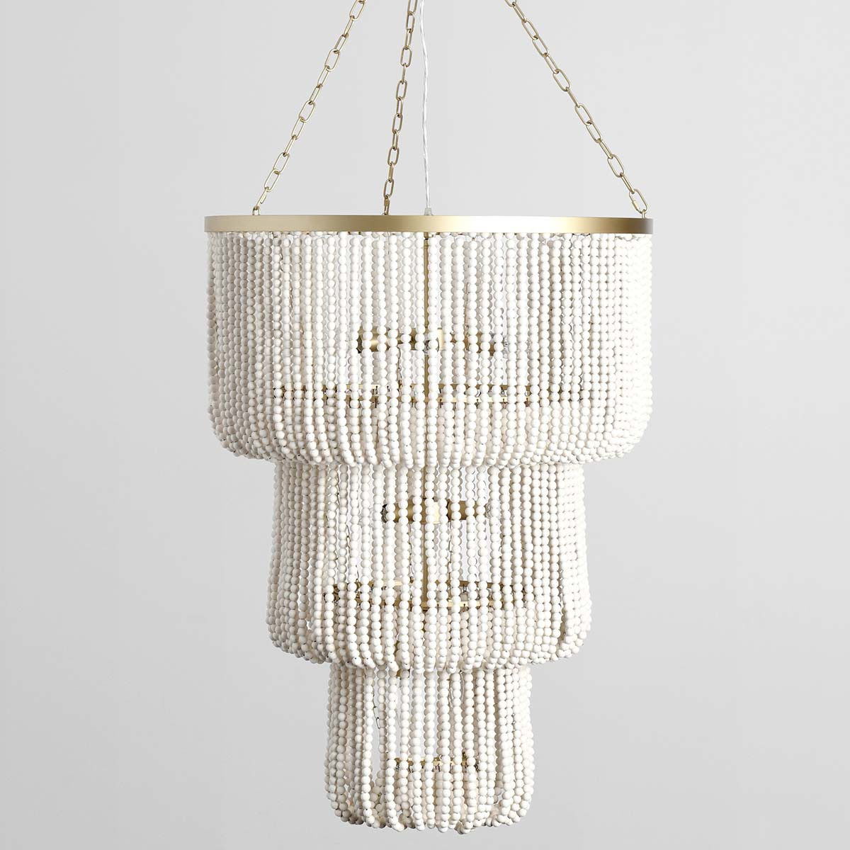 Amanda - Beaded Chandelier - White - R&R Furniture Gallery (Fountain Valley, CA)