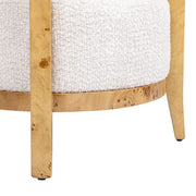 Madrid - Burl Barrel Accent Arm Chair - Seashell White - R&R Furniture Gallery (Fountain Valley, CA)