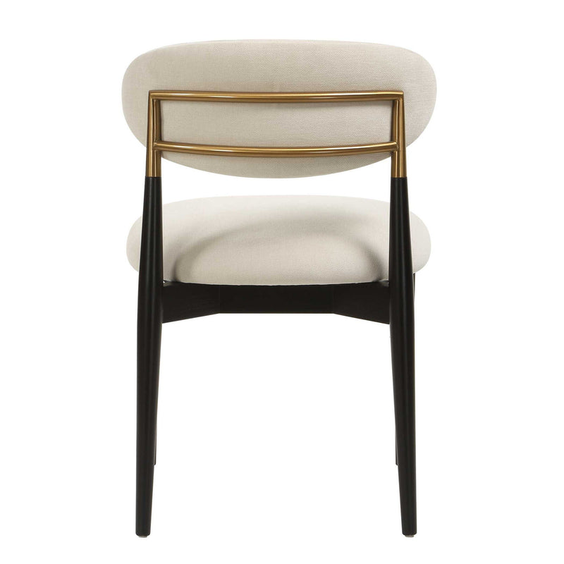 Moxie - Armless Dining Chair (Set of 2) - Black / Off White