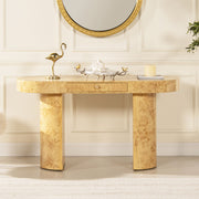 Jennifer Taylor Home Jesse single drawer oval computer desk with smooth wood surface and modern design, ideal for home office use.