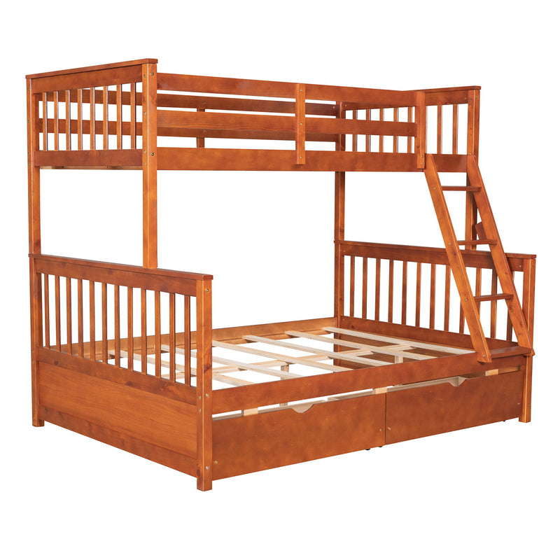 DreamHaus bunk bed with ladders and two storage drawers, featuring a sturdy frame and space-saving design for kids' bedrooms.