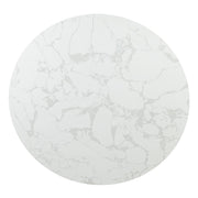 Clayten - Round Dining Table With Marble - White Natural Marble Top & Espresso - R&R Furniture Gallery (Fountain Valley, CA)